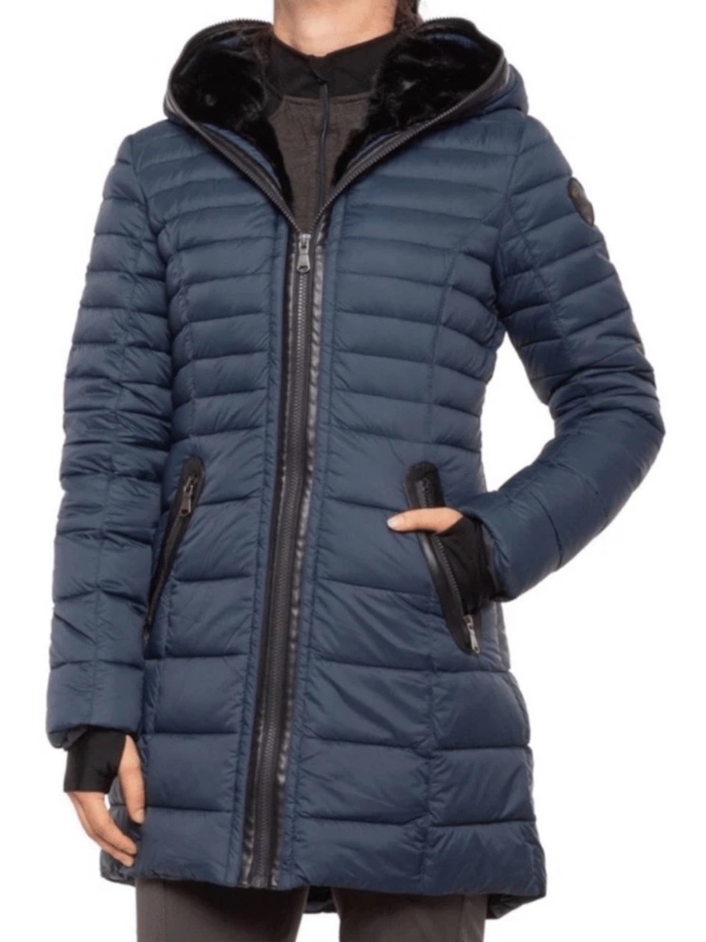 Pajar Navy Quilted Hooded Ski Jacket - Picture 2 of 16